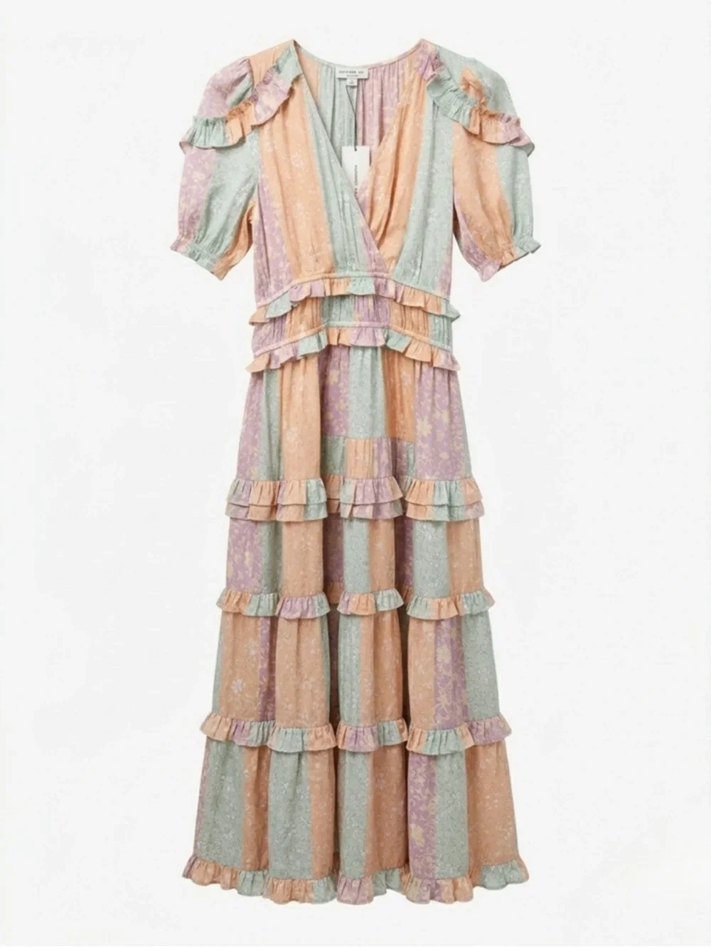 NWT Anthropologie Current Air Pastel Ruffle Maxi Dress